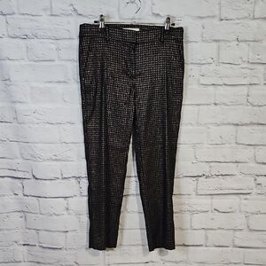 LOFT Gold and Black Ankle Cropped Pants